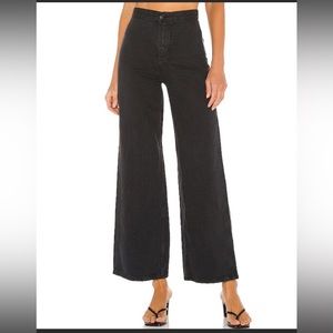 Levi ribcage wide leg jeans, black, size 26